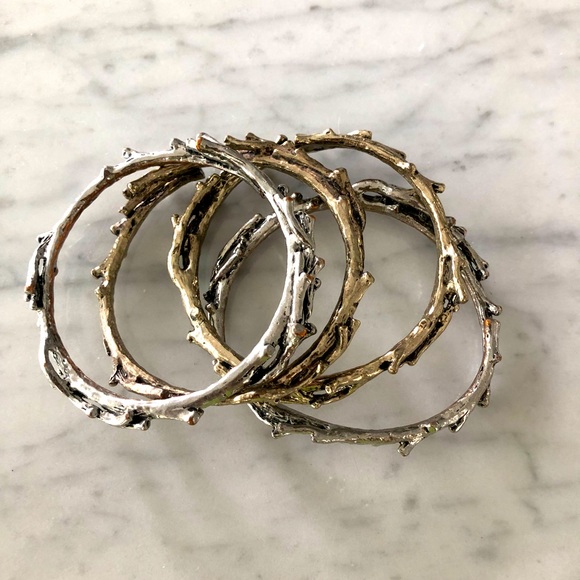 Banana Republic Jewelry - 2 gold and 2 silver twig banana republic bracelets